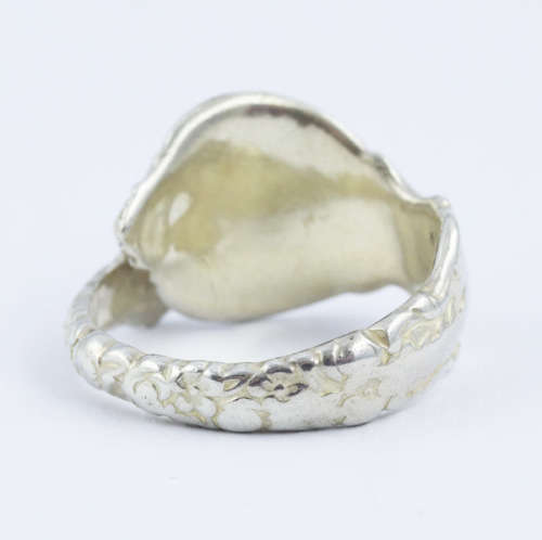 COLLECTABLE FLORAL VINTAGE `TEASPOON` STERLING SILVER RING. 925