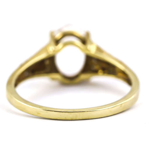 BEAUTIFUL VINTAGE KUNZITE SPODUMENE SOLITAIRE 10CT YELLOW GOLD RING SPODUMENE ACCENTS