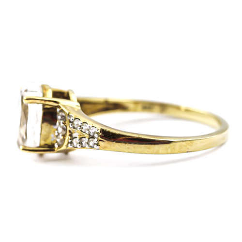 BEAUTIFUL VINTAGE KUNZITE SPODUMENE SOLITAIRE 10CT YELLOW GOLD RING SPODUMENE ACCENTS