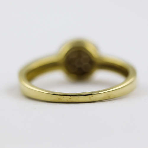9ct YELLOW and WHITE GOLD DIAMOND RING. 19 SINGLE-CUT DIAMONDS. SOUTH AFRICAN. JEWELLER CERT R7`500