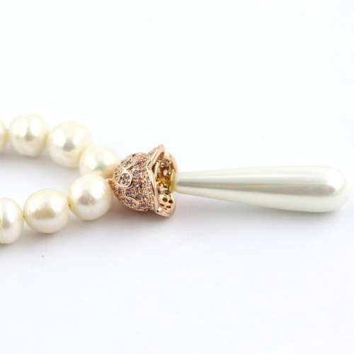 38CM NATURAL BAROQUE PEARL NECKLACE ROSE GOLD-HUED STERLING SILVER