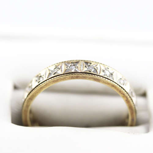 ENGLISH `MILLENIUM` RING DIAMOND FULL ETERNITY 9CT YELLOW GOLD *JEWELLER`S EVALUATION R17`500*