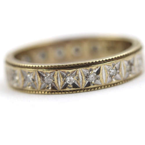 ENGLISH `MILLENIUM` RING DIAMOND FULL ETERNITY 9CT YELLOW GOLD *JEWELLER`S EVALUATION R17`500*