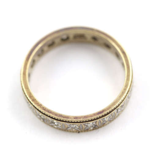 ENGLISH `MILLENIUM` RING DIAMOND FULL ETERNITY 9CT YELLOW GOLD *JEWELLER`S EVALUATION R17`500*