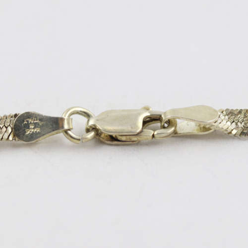 VINTAGE 51CM ITALIAN SOLID STERLING SILVER TWISTED SNAKE LINK CHAIN. 925