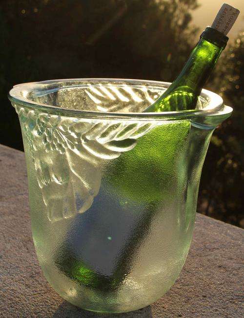 DECORATIVE GLASS WINE COOLER
