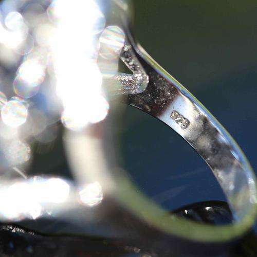 UNUSUAL HAND-CRAFTED LARGE AMETHYST, GARNET AND SAPPHIRE STERLING SILVER RING