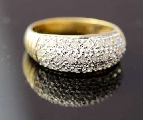GORGEOUS 0,50ct DIAMOND RING! LARGE SWEEPING BRIDGE OF DIAMONDS! FROM BIRMINGHAM, ENGLAND