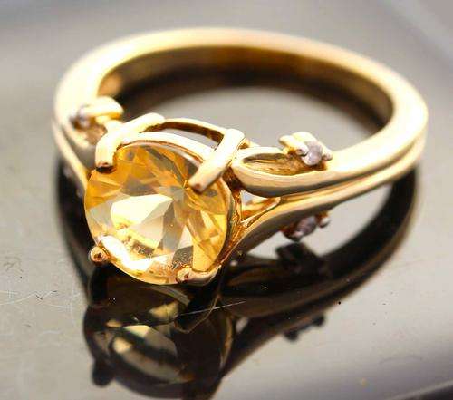 UNUSUAL BRAZILIAN FIRE OPAL (1,2ct) & AFRICAN DIAMONDS (0,04ct). WITH CERTIFICATE! BIRMINGHAM ASSAY