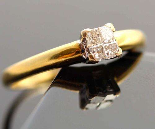 DIAMOND 0,12ct YELLOW ENGAGEMENT RING 18ct GOLD. JEWELLER CERTIFICATE INCL. *R 6'726*
