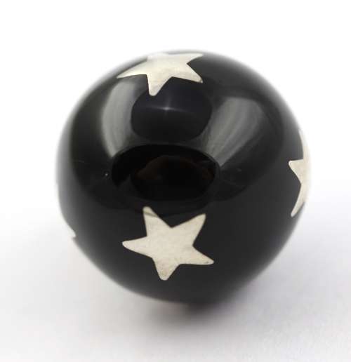 `ANGEL CALLER` BLACK HARMONY BALL PENDANT HANDWORKED STERLING SILVER INLAY. WIDE STERLING BALE