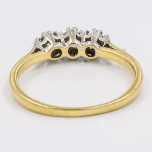 DIAMOND TRILOGY LONDON VINTAGE 18CT YELLOW and WHITE GOLD RING JEWELLER EVALUATION R21`000