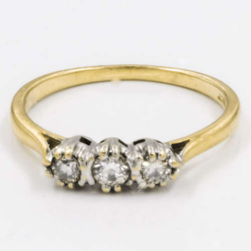 DIAMOND TRILOGY LONDON VINTAGE 18CT YELLOW and WHITE GOLD RING JEWELLER EVALUATION R21`000