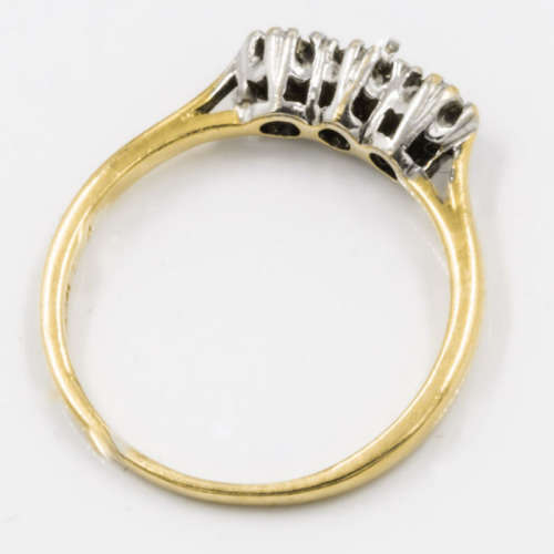 DIAMOND TRILOGY LONDON VINTAGE 18CT YELLOW and WHITE GOLD RING JEWELLER EVALUATION R21`000