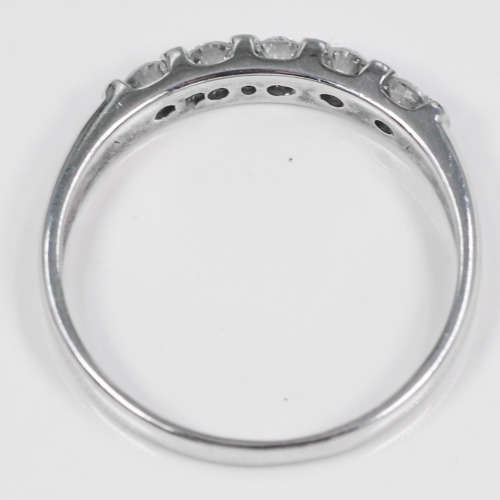 ELEGANT SOLID 9CT WHITE GOLD DIAMOND HALF-ETERNITY RING