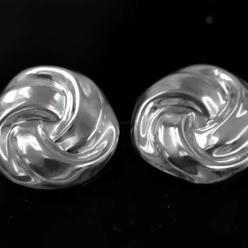 STERLING SILVER LARGE 3,8cm DIAMETER KNOT DESIGN STUD EARRINGS. 925