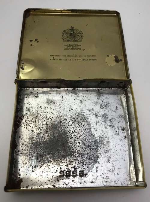 1950`S `STATE EXPRESS 555` CIGARETTES LITHO TIN BOX GOOD CONDITION