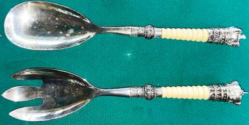 LARGE SILVER PLATED SALAD SPOONS