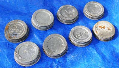 BALL SPECIAL WIDE MOUTH FRUIT JARS, ZINK & GLASS LIDS, Pre WW2