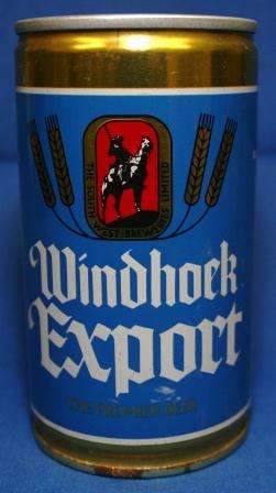 WINDHOEK EXPORT; ROLLED STEEL BEER CAN, 340ml
