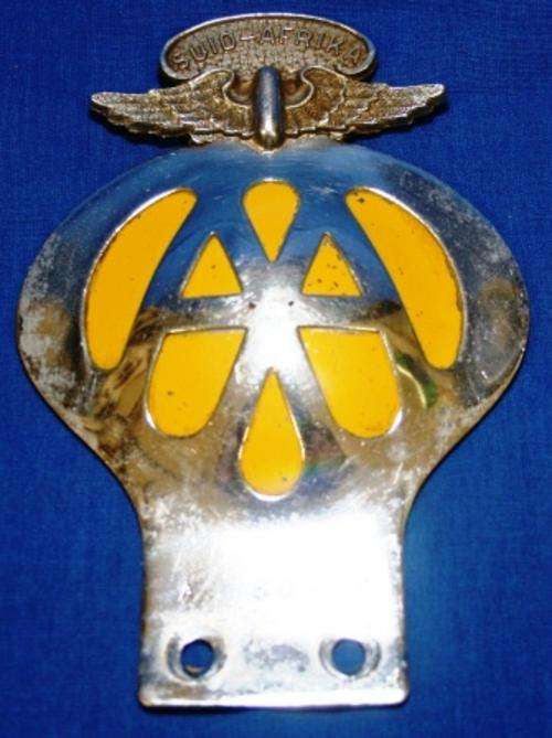 AA STEEL CAR BADGE; VINTAGE