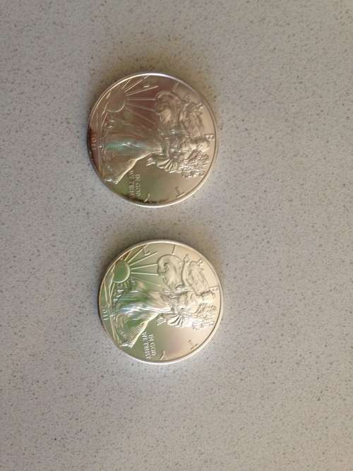 2 x 1 oz American Eagle Silver Coins (2011)