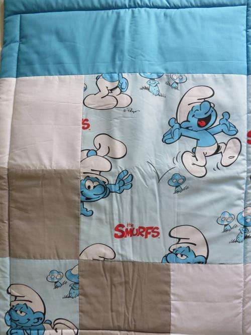 Smurf Theme cot comforter
