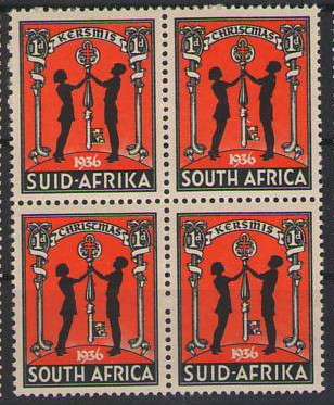 CHRISTMAS STAMPS 1936 UMM BLOCK OF 4