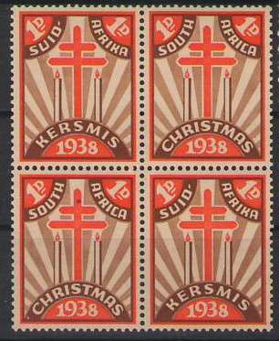CHRISTMAS STAMPS 1938 UMM BLOCK OF 4