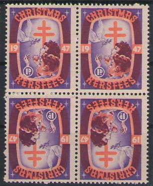 CHRISTMAS STAMPS 1947 UMM TETE BECHE BLOCK OF 4