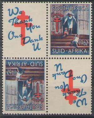 CHRISTMAS STAMPS 1962 UMM TETE BECHE BLOCK OF 4 WITH LOGOS