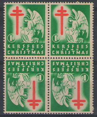 CHRISTMAS STAMPS 1946 TETE BECHE BLOCK OF 4 UMM