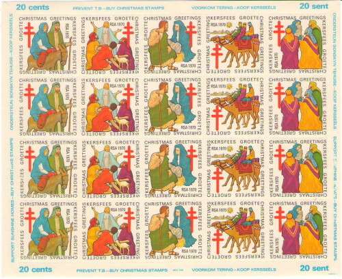 CHRISTMAS STAMPS 1970 FULL SHEET UMM