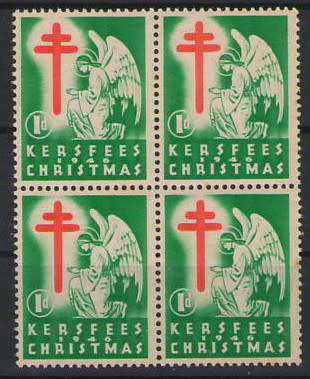 CHRISTMAS STAMPS 1946 BLOCK OF 4 UMM