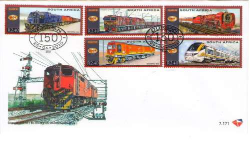 7.171 TRAINS 7TH SERIES FDC AS ISSUED
