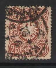 GERMAN EMPIRE 1879/1880 25PF BROWN VALUE IN PFENNIG VFU