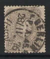 GERMAN EMPIRE 1875 50PFGE GREY VALUE IN PFENNIGE VFU