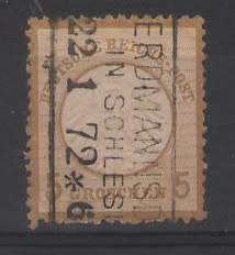 GERMAN EMPIRE 1872 5GR BISTRE SMALL SHIELD VFU CV R1700