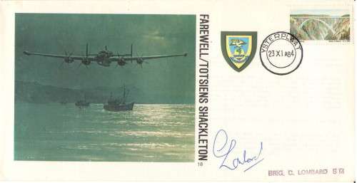 RSA NUMBERED FDC - LAST SHACKELTON FLIGHT SIGNED