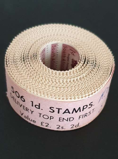COILS STAMPS COMPLETE ROLL OF 506 1D BUFFALO WITH PO WRAPPER