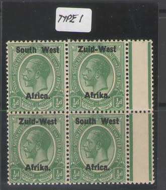 SWA KINGS HEADS SACC1 MARGINAL BLOCK OF 4 UMM