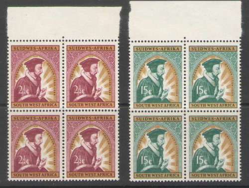 SWA SACC225-226 ANNIVERSARY OF CALVINS DEATH BLOCKS OF 4 UMM