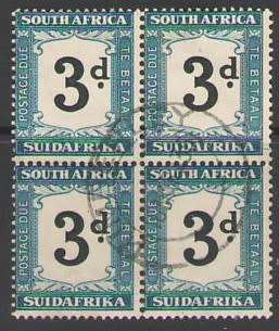 POSTAGE DUE 1932-42 PD26 3D PRUSSIAN BLUE  BLOCK OF 4 VFU CV R600