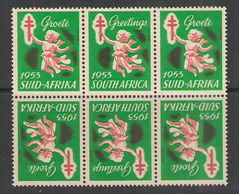 CHRISTMAS STAMPS 1953 TETE BECH UMM BLOCK OF 6