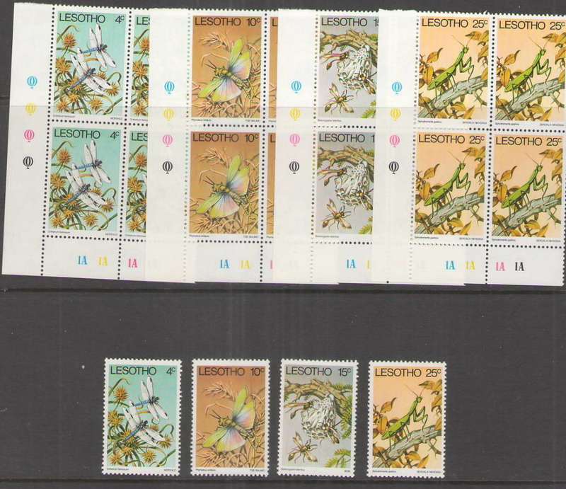 LESOTHO 1978 INSECTS FULL SET OF CONTROLS PLUS SINGLES UMM