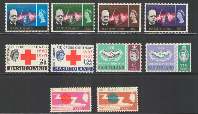 BASUTOLAND WINSTON CHURCHILL + FEW OTHER SETS ALL UMM