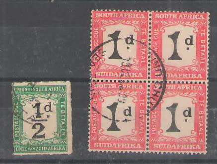 POSTAGE DUE 1922 PD 8 VERY SCARCE USED AND SACC PD18 1D BLOCK/4 VFU