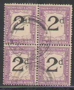 POSTAGE DUE 1922-1926 PD14 2D  BLOCK OF 4 VFU