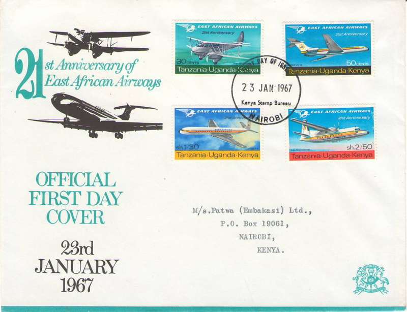 TANZANIA UGANDA AND KENYA FLIGHT COVER  21ST EAST AFRICAN AIRWAYS