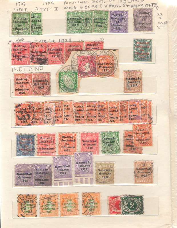 IRELAND PAGE OF EARLY (1922) MINT AND USED GOOD VALUE